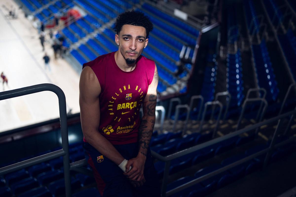 Barcelona 17/02/2026. Deportes. Retratos a Miles Norris, jugador del Barça de básquet en el Palau Blaugrana. Foto: Zowy Voeten / El Periódico.