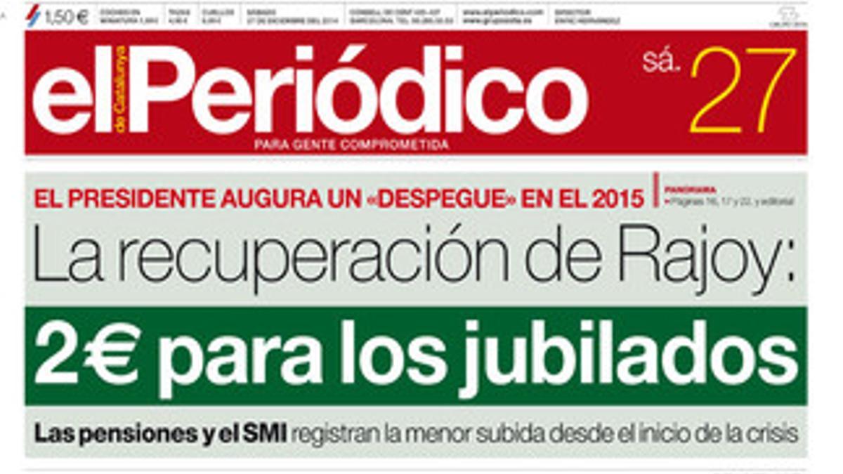 La portada de este 27 de diciembre