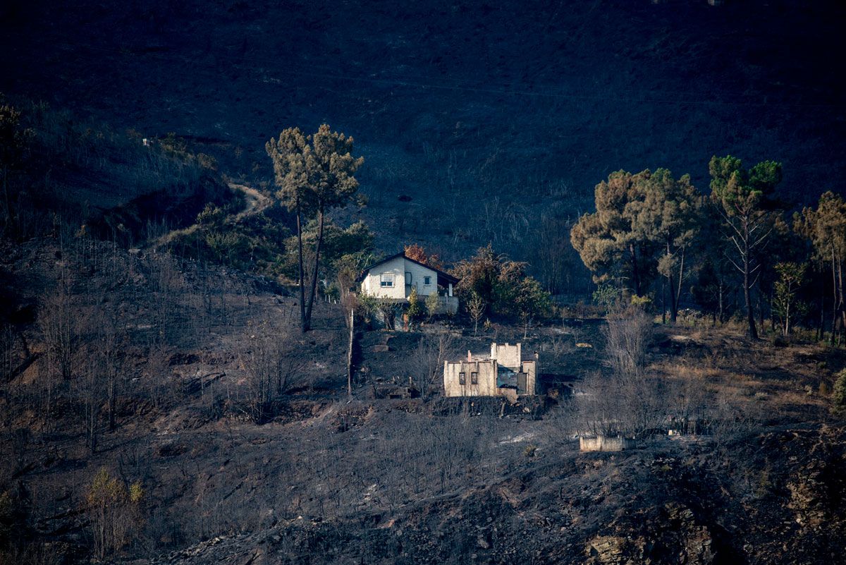 Incendio forestal en A Veiga de Cascallá, en Rubiá (Ourense)