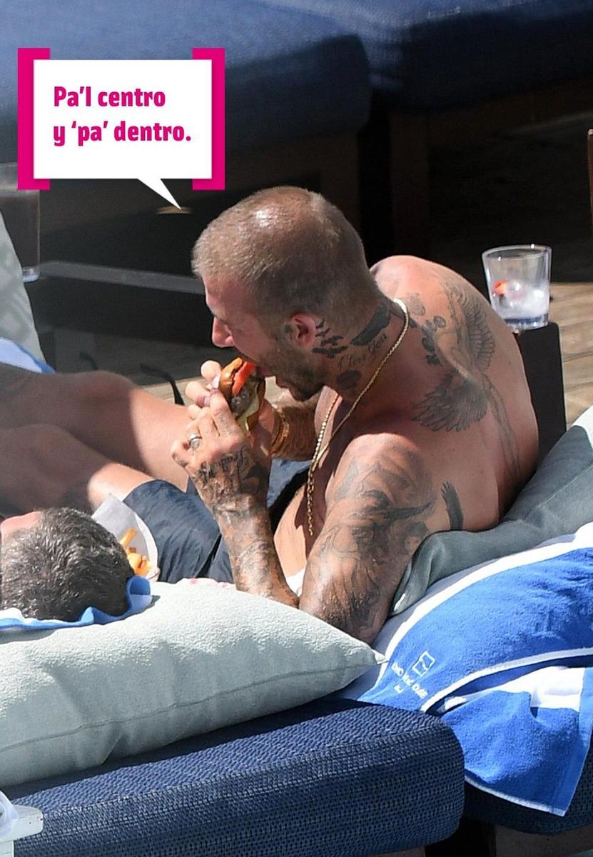 David Beckham poniéndose 'morao'