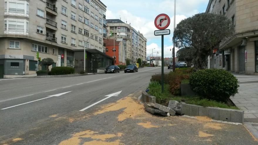 Estado en el que quedó la jardinera tras la colisión