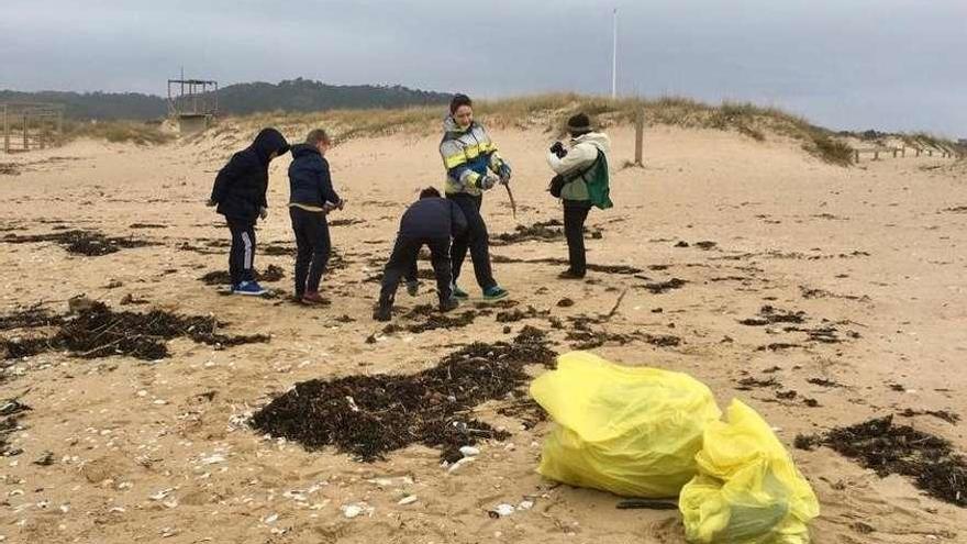 La reciente eliminación de &quot;basuraleza&quot; en la playa de A Lanzada. // Muñiz