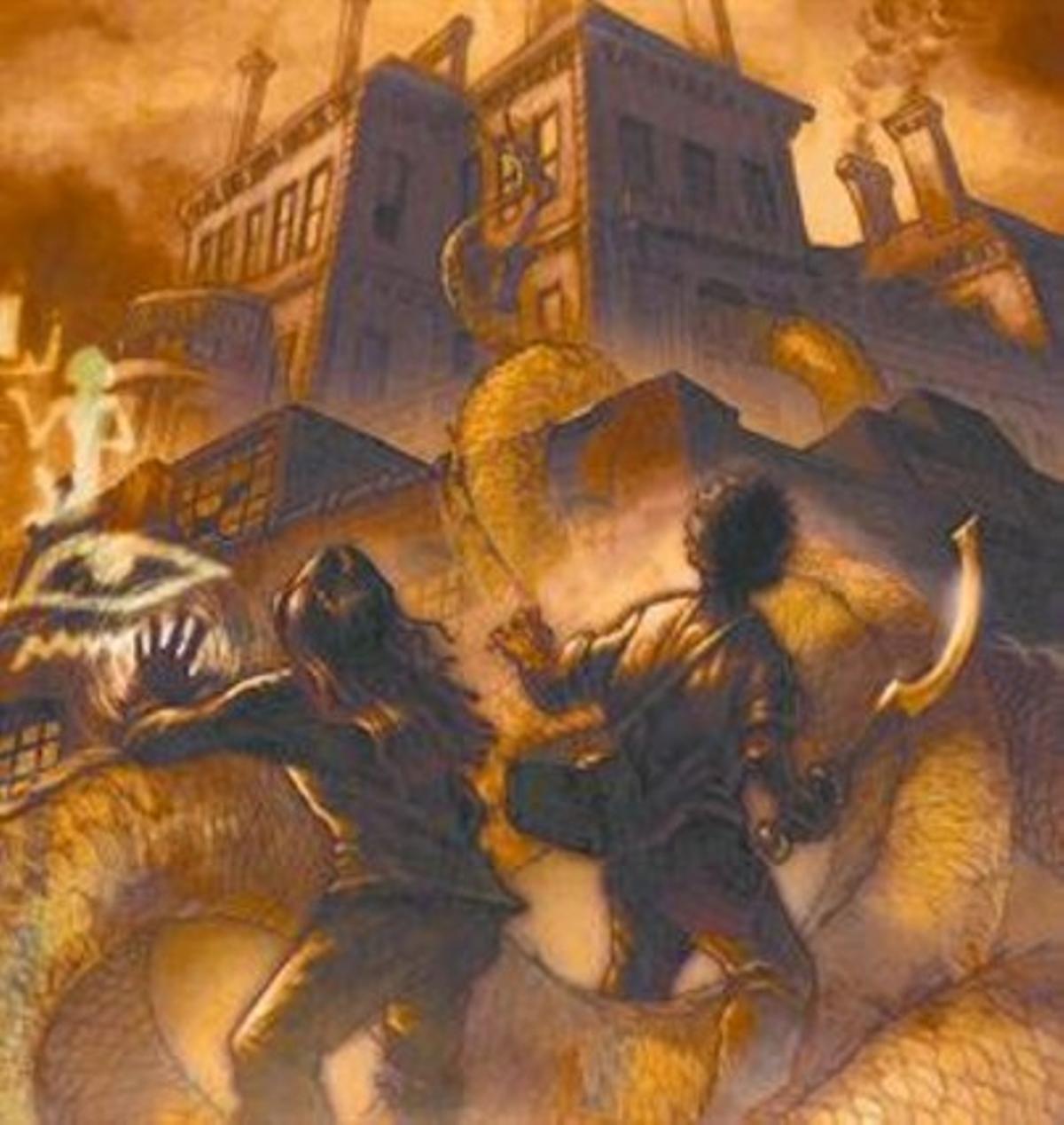 Il·lustració de portada de ’La piràmide vermella’, de Rick Riordan.