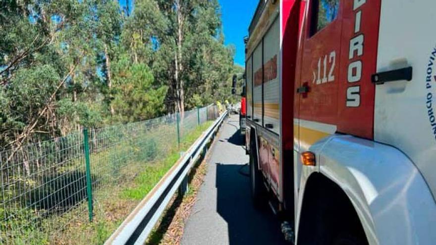 Dos heridos en un accidente en la Autovía do Barbanza en Boiro