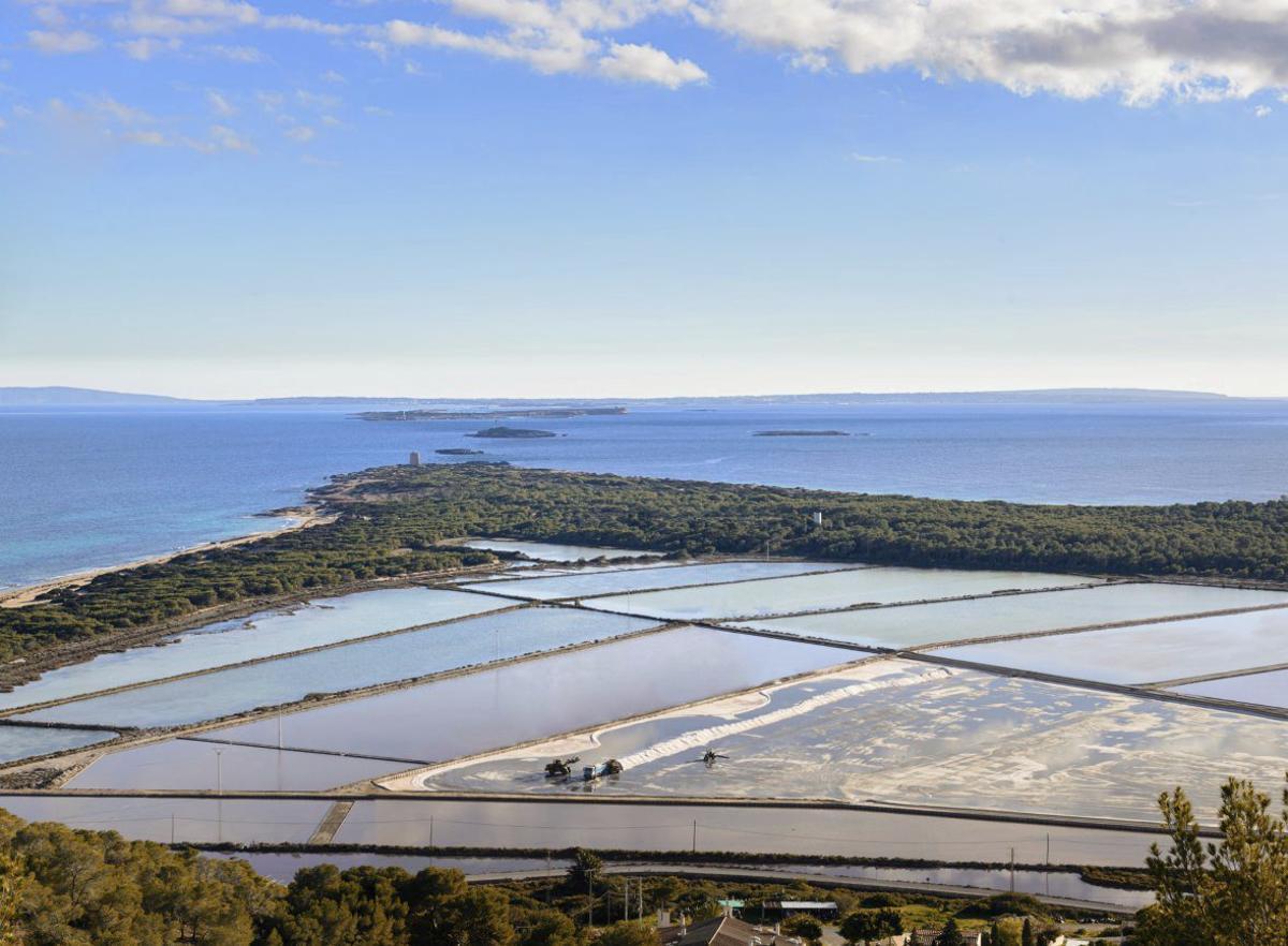 Vista del Parque Natural de Ses Salines con el mar de fondo. | JOSÉ JUAN GONZALVEZ