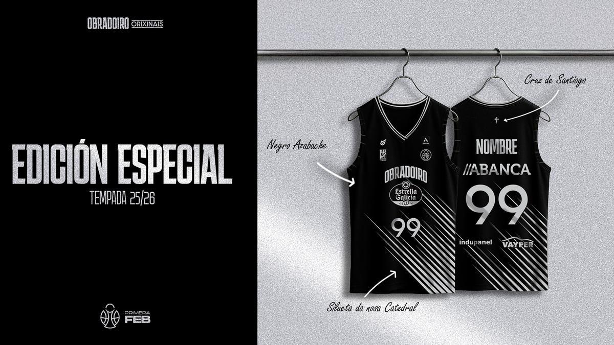 El Obradoiro presenta su camiseta azabache