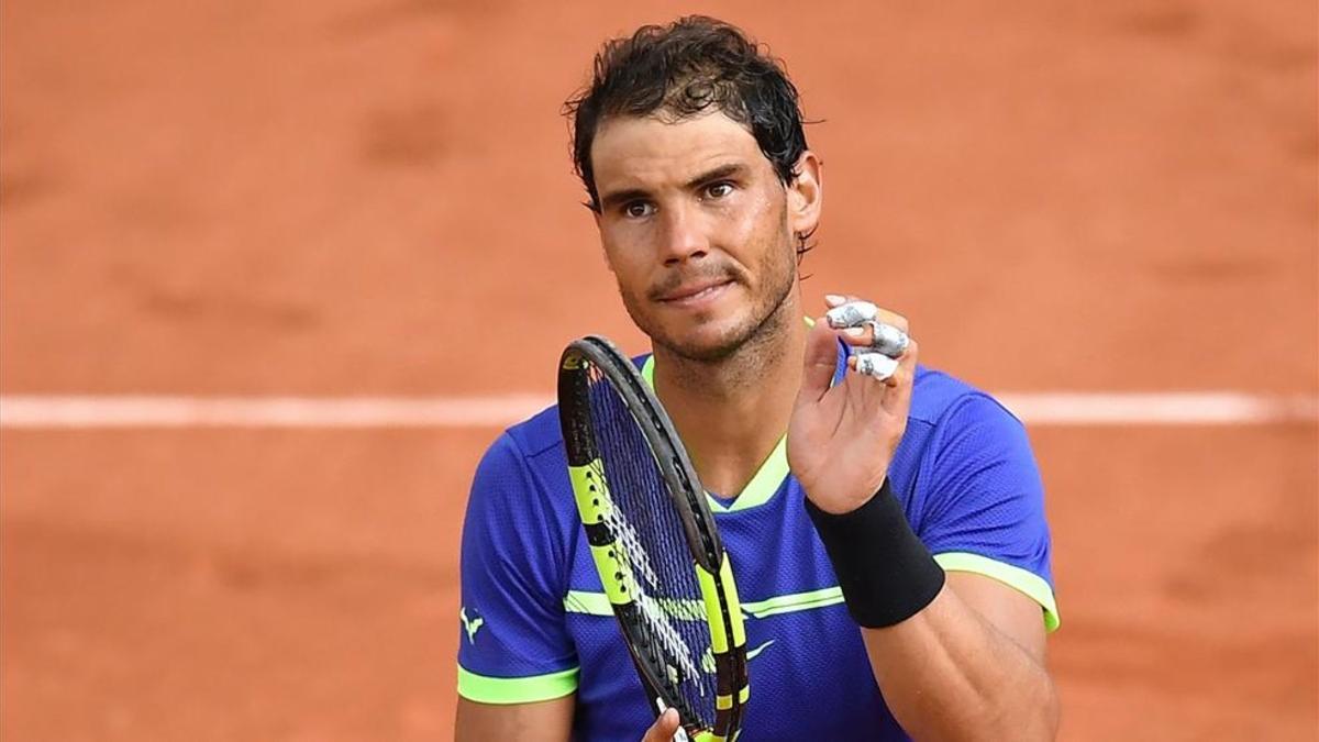 Nadal celebra su victoria ante Basilashvili