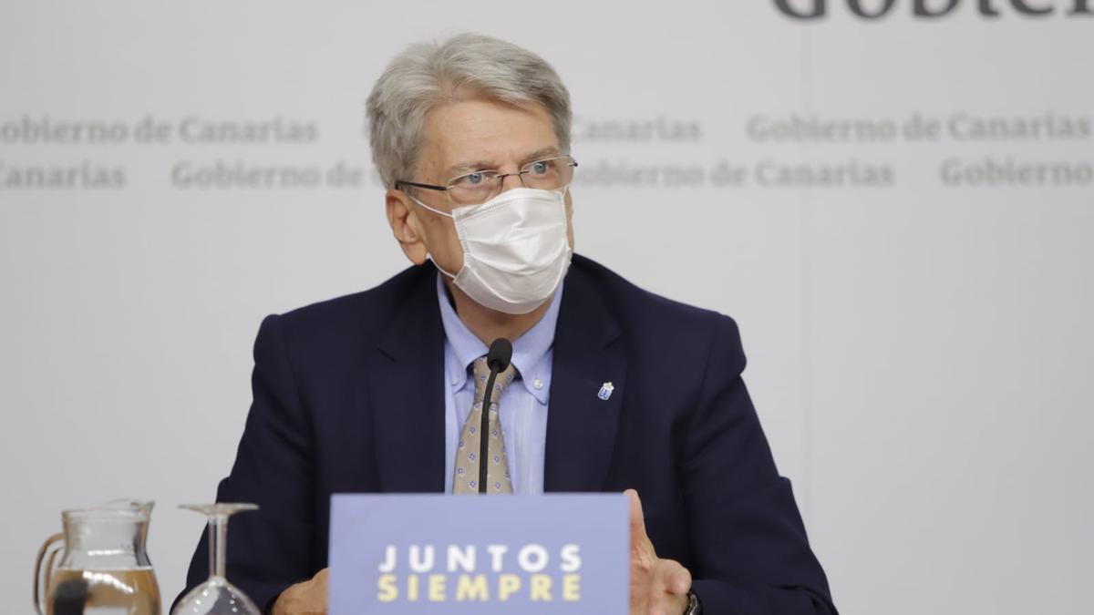 Julio Pérez, en la rueda de prensa posterior al Consejo de Gobierno