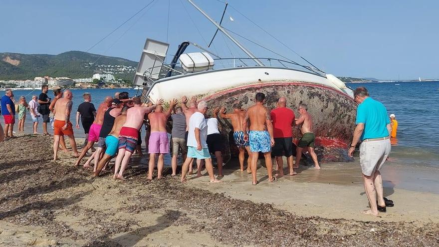 El dueño del velero de Son Maties busca fondos para desencallarlo tras una intentona fallida