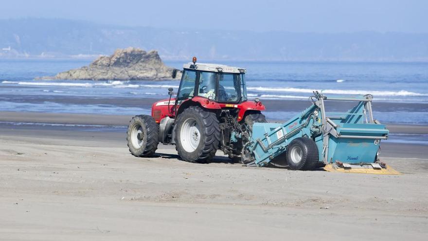 Limpieza en la playa de Bayas.