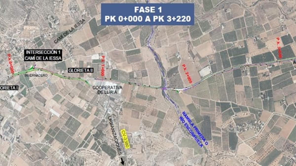 Fase 1 de las obras de rehabilitación de la carretera entre Llíria y Alcublas