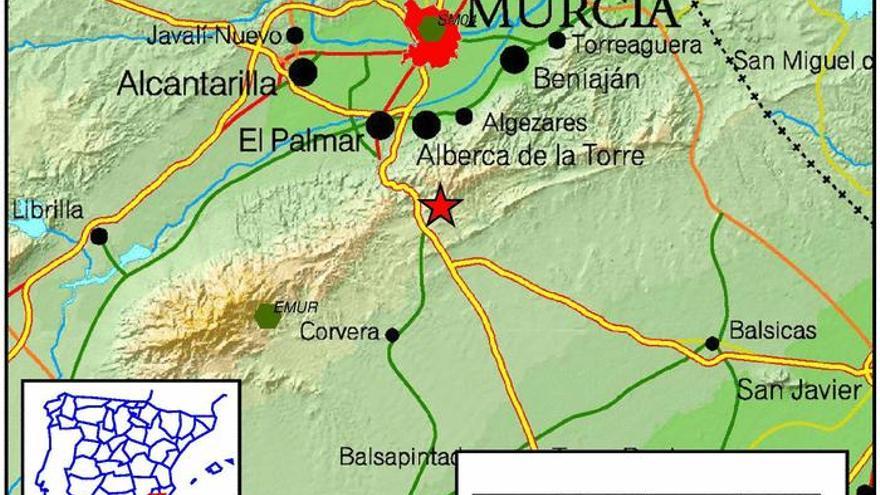 Mapa del Instituto Geográfico Nacional del epicentro del terremoto