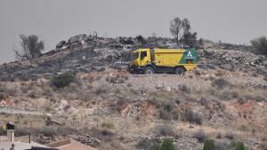 Terrenos calcinados por el incendio forestal, a 10 de julio de 2026, en Los Gallardos, Almería, Andalucía (España).