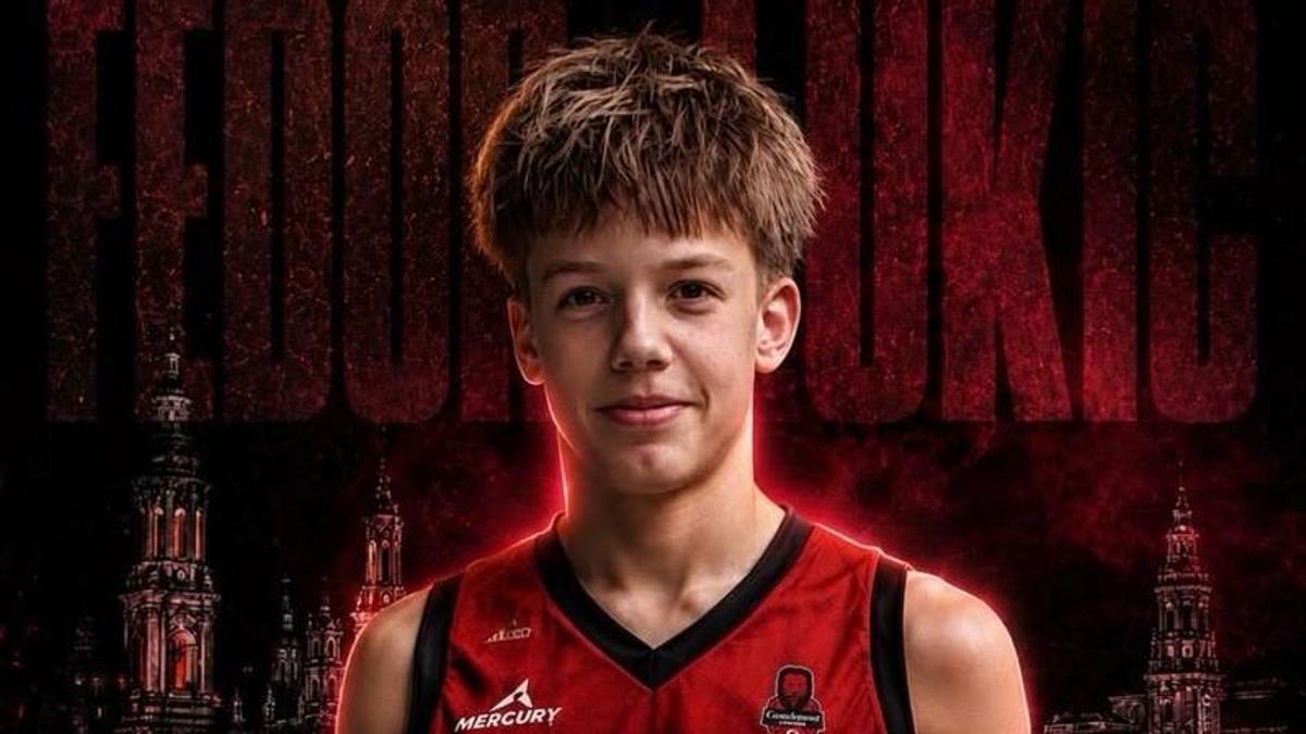 Fedor Lukic, en un montaje con la camiseta del Casademont