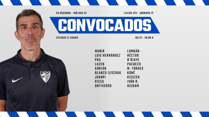 La convocatoria de Muñiz para medirse a Osasuna