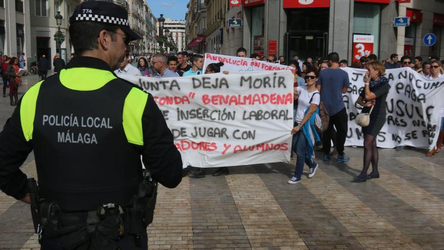 Una de las manifestaciones de los trabajadores y alumnos de La Fonda.