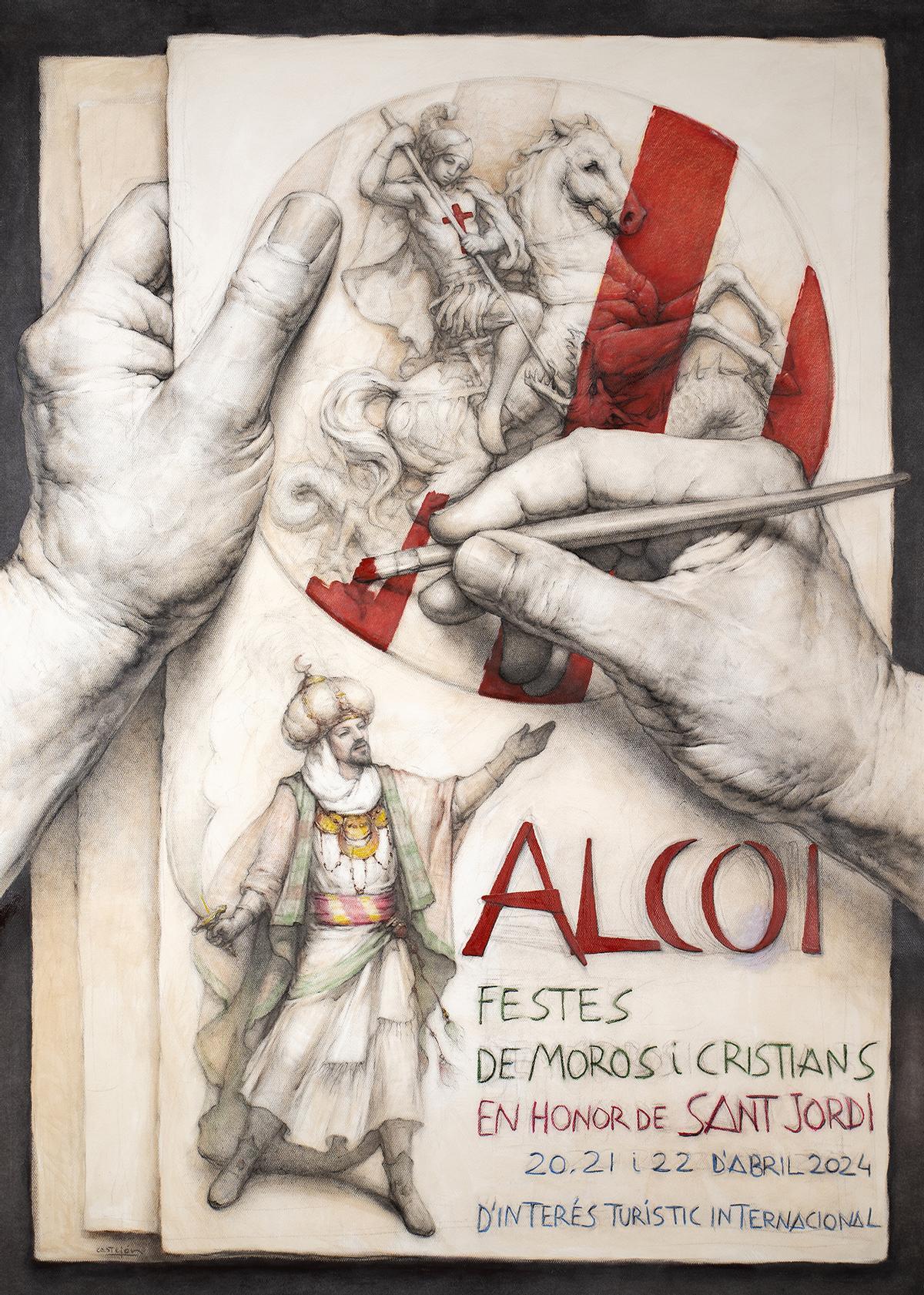 El cartel de los Moros y Cristianos de Alcoy 2024, obra de Joan Castejón