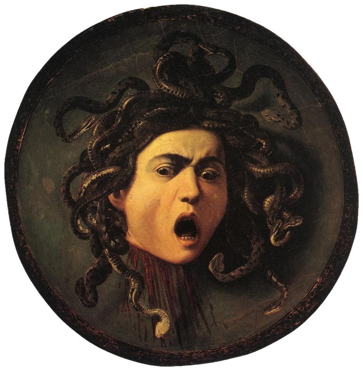 Medusa ha sido representada en el arte en infinidad de ocasiones. En esta imagen, la pintura que le dedicó Carvaggio en 1597.