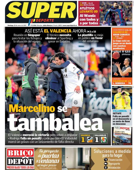 Portada SUPERDEPORTE domingo 13 enero 2019