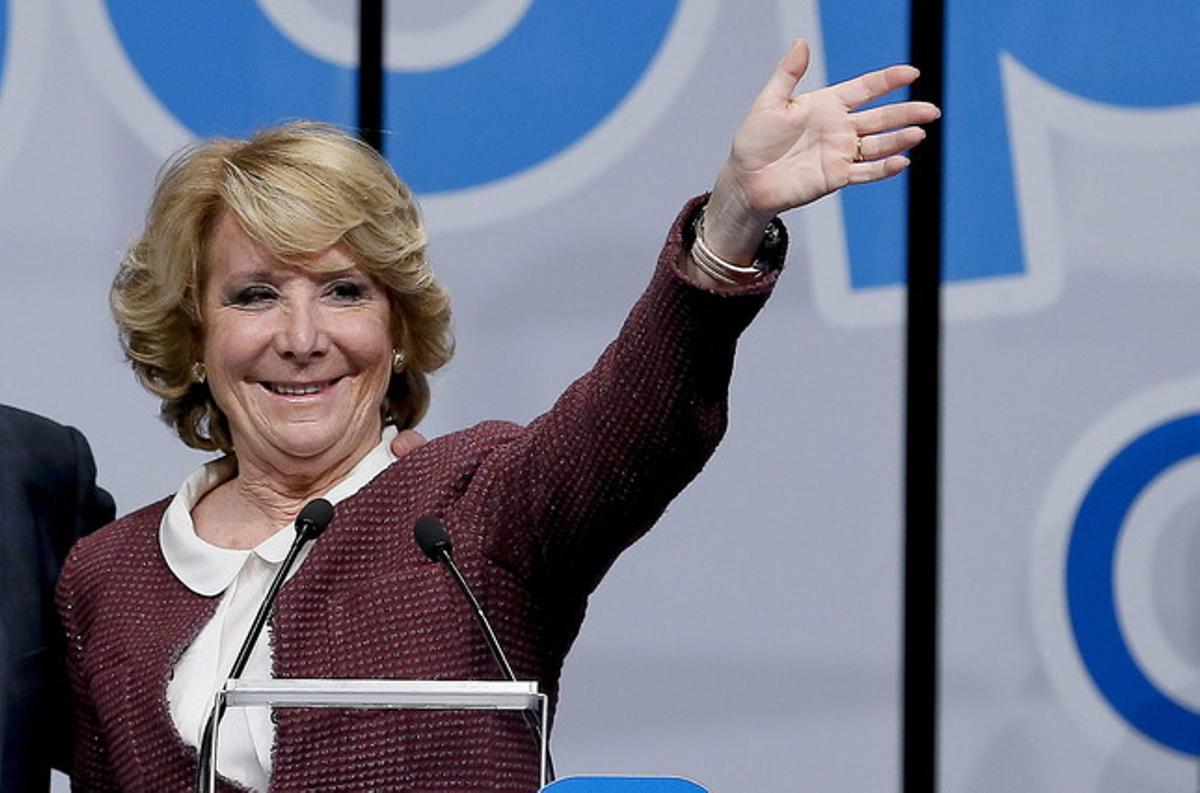 Esperanza Aguirre, candidata del PP a l’alcaldia de Madrid, en un acte recent del seu partit. Esperanza Aguirre, candidata del PP a l’alcaldia de Madrid, en un acte recent del seu partit.