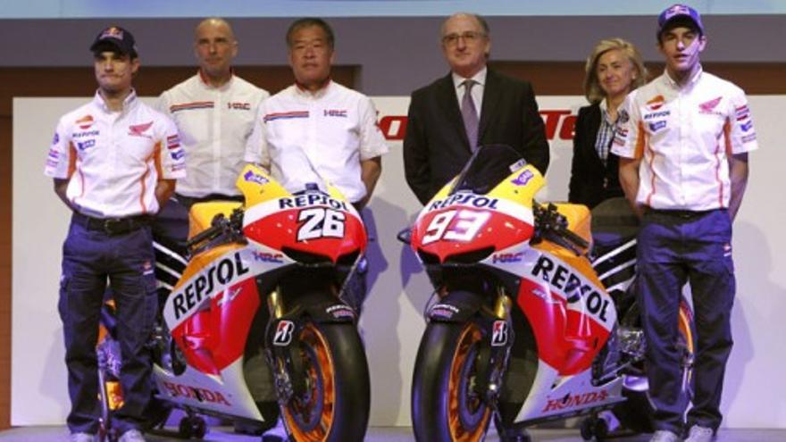 Pedrosa y Márquez presentan su nueva Honda de MotoGP