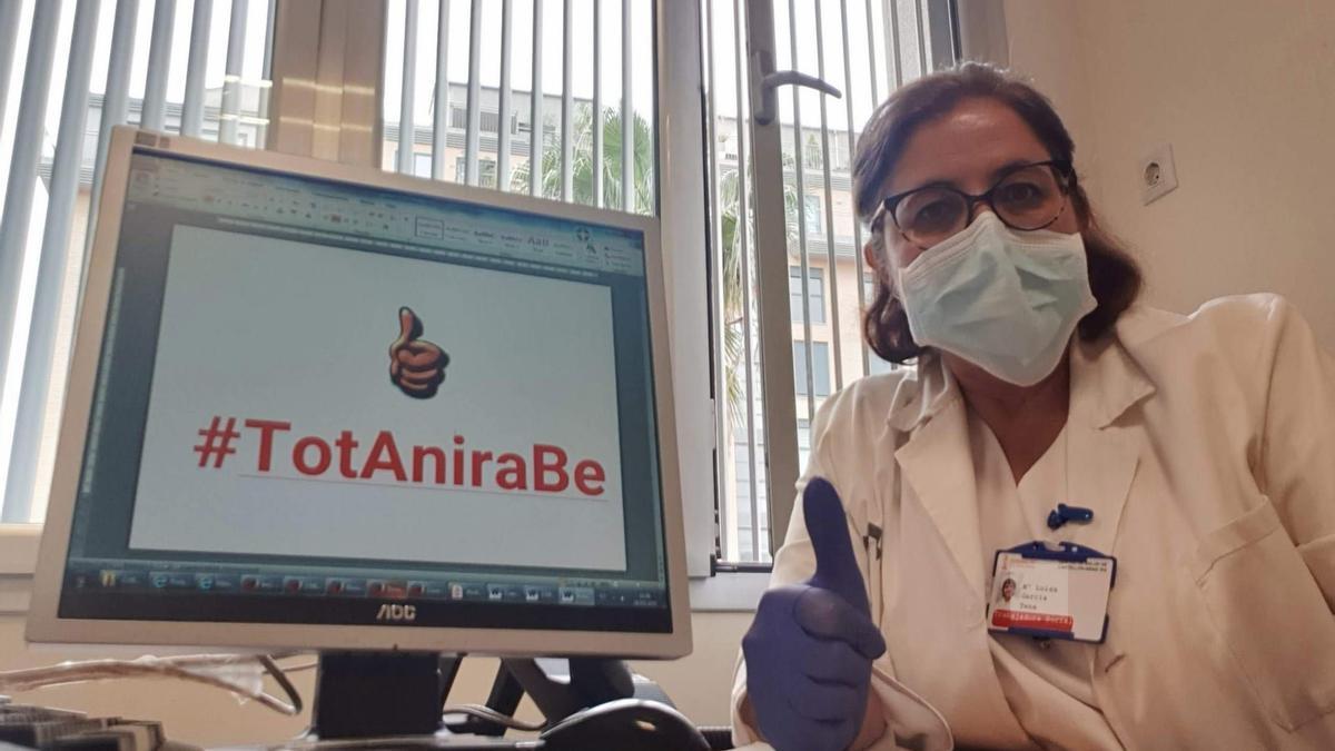 Imagen de una trabajadora de un centro de salud de Castelló durante la pandemia