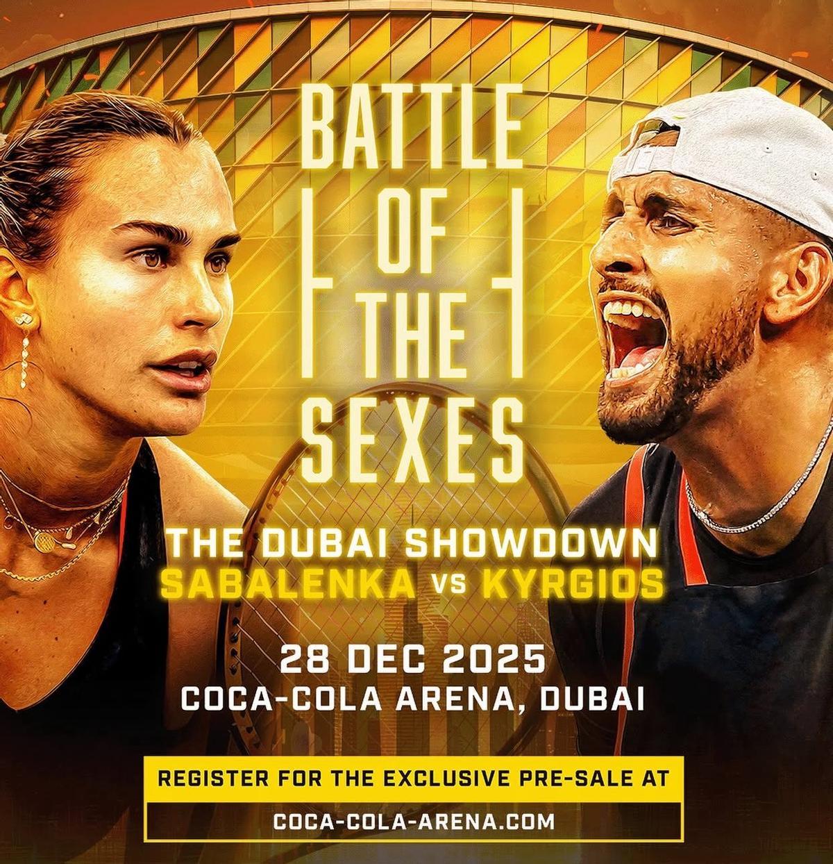 Cartel promocional de la 'Batalla de los sexos'