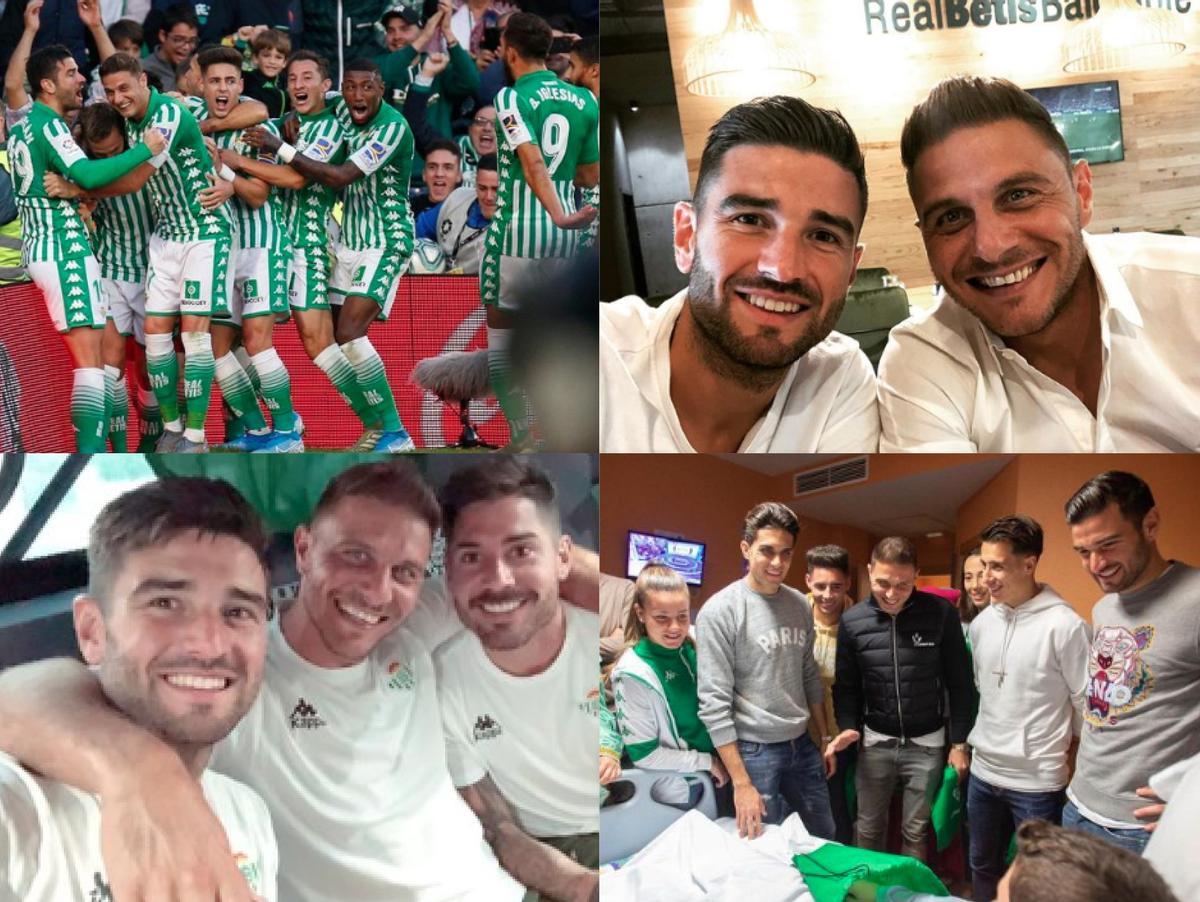 Varios momentos compartidos por Barragán y Joaquín cuando jugaban en el Betis