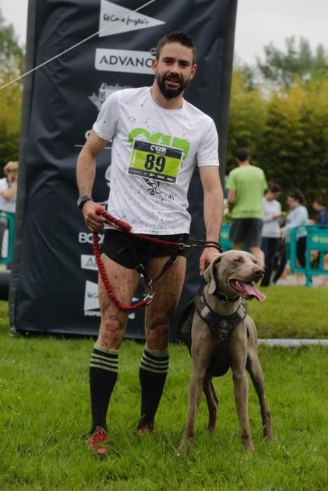 "Can We Run" reúne a más de 400 perros y corredores en el Parque Fluvial de Viesques, en Gijón.