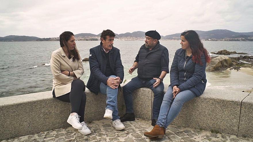 O presentador, con Julio Alonso, Vanessa Arias e Verónica Cazorla.
