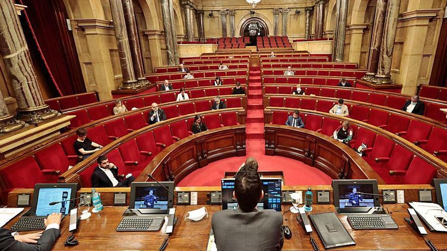 L&#039;hemicicle del Parlament, ahir a la tarda