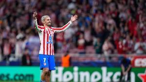 Antoine Griezmann, del Atlético de Madrid, celebra la victoria de la Champions League ante el FC Barcelona