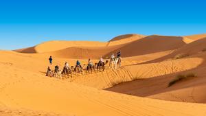 Una caravana en el desierto del Sáhara.