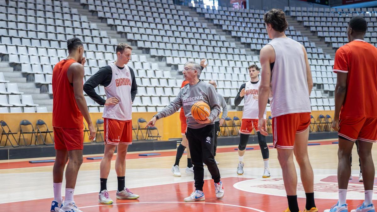 Moncho Fernández durant un entrenament a Fontajau aquesta setmana
