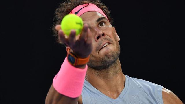 Nadal, durante su partido ante Cilic