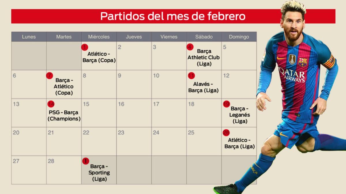 Este es el brutal calendario que le espera al Barça en febrero
