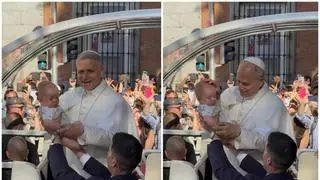 El Papa bendice a un bebé de Castellón durante su visita a Madrid