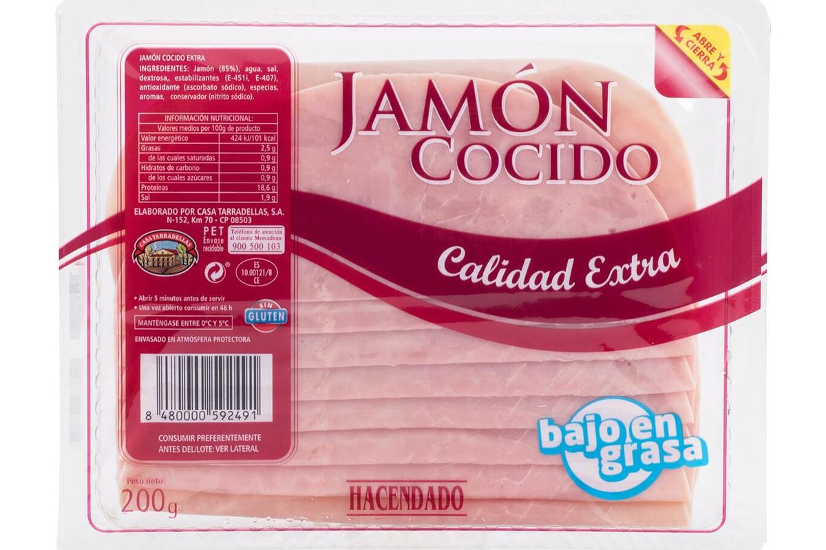 Jamón Cocido Calidad Extra Hacendado