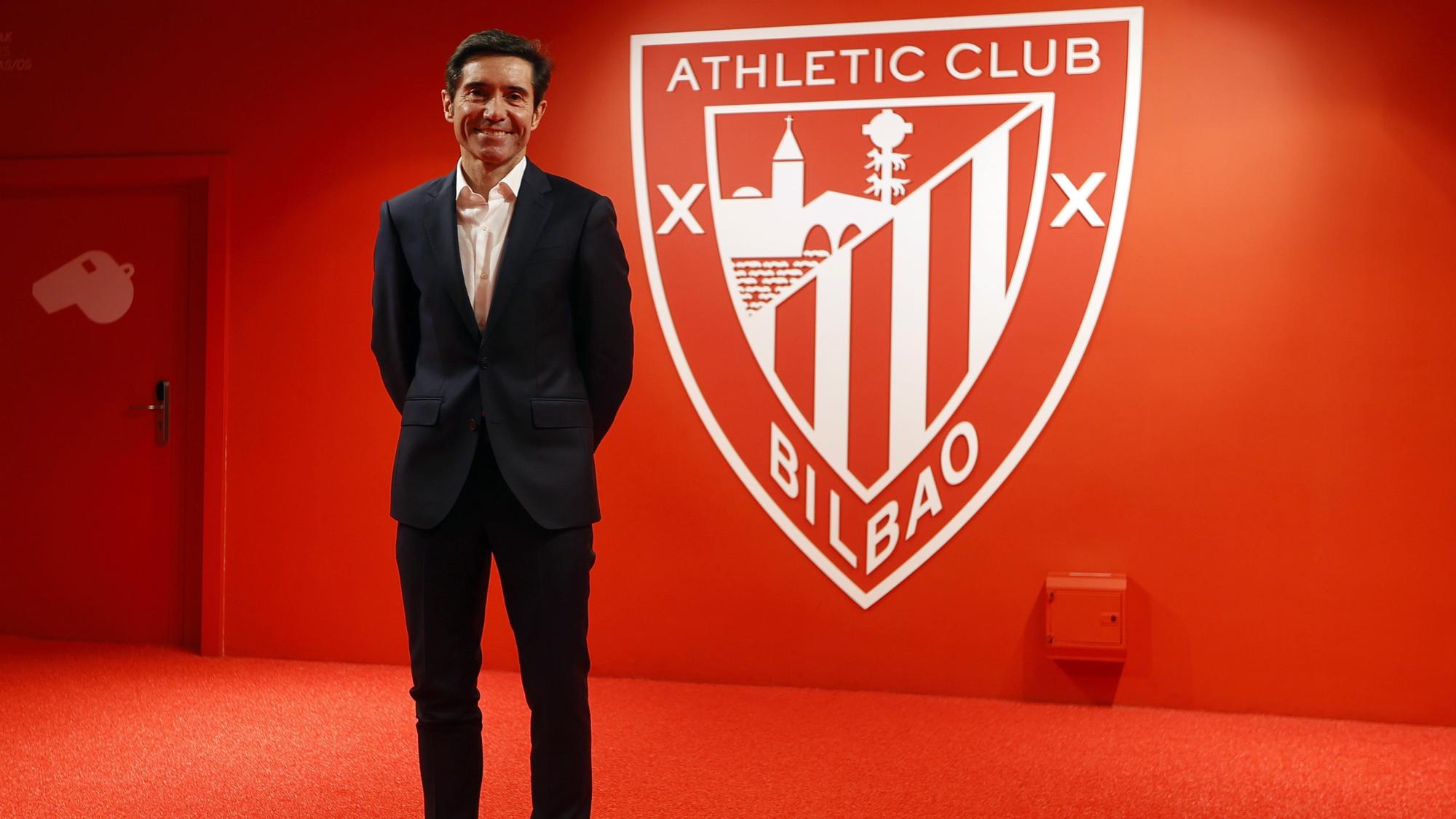 Marcelino, este martes en su presentación como nuevo técnico del Athletic.
