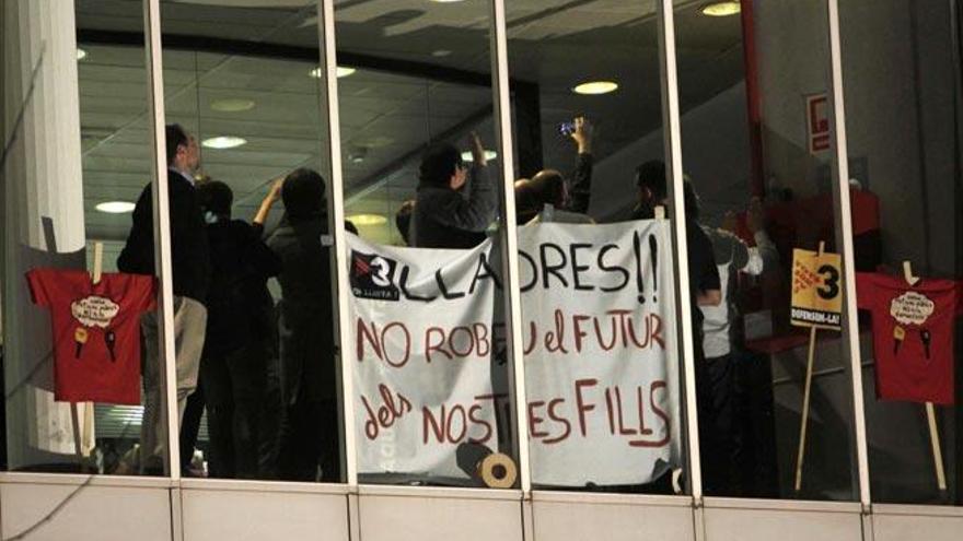 Reciente protesta en las instalaciones de TV3.