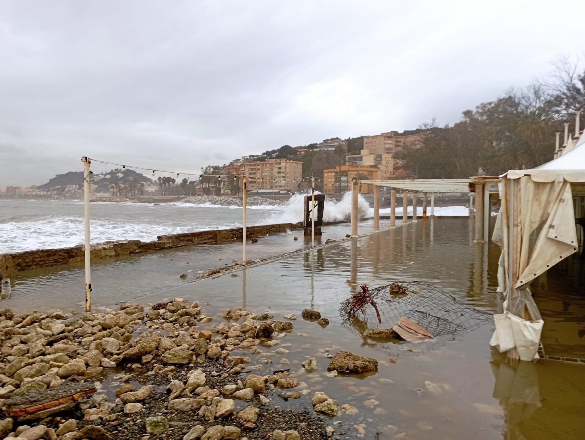 Daños por el temporal en Málaga