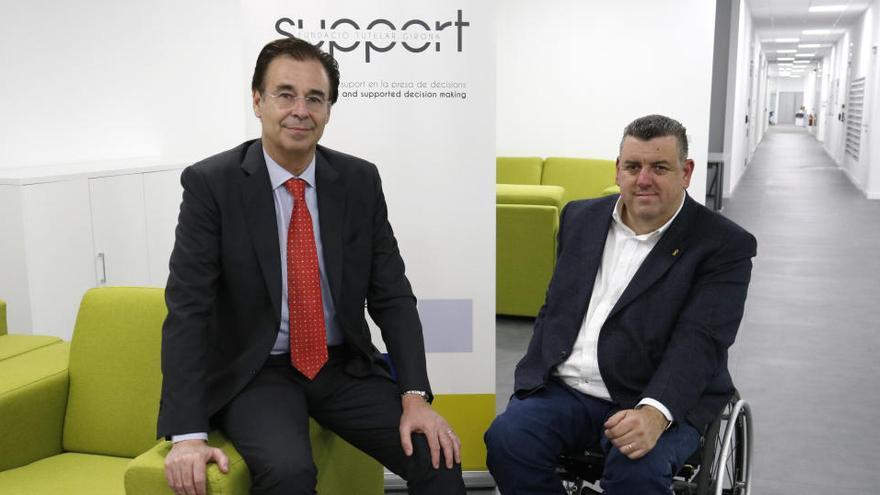 El president de la Fundació Support, Pere Cornellà, amb el director, Josep Maria Solé