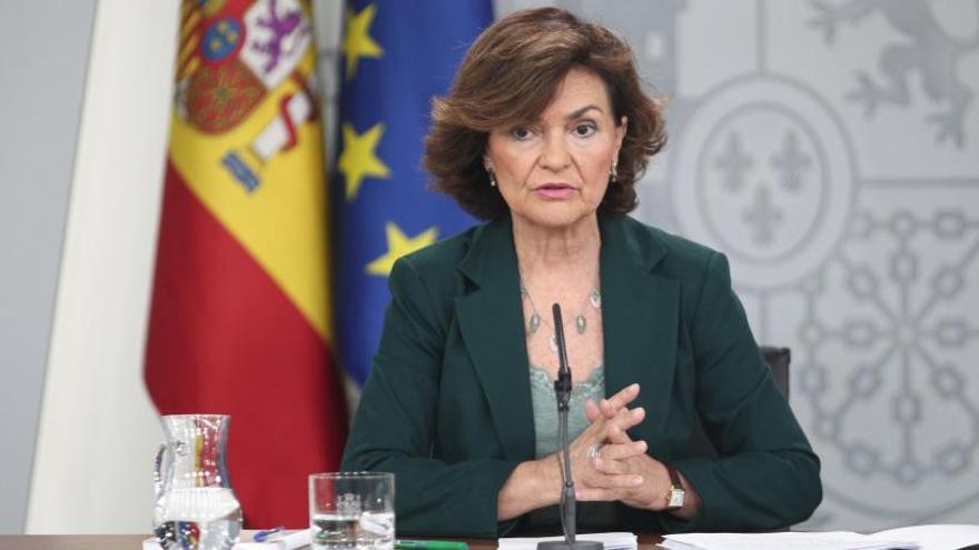 Carmen Calvo, vicepresidenta del Gobierno en funciones.