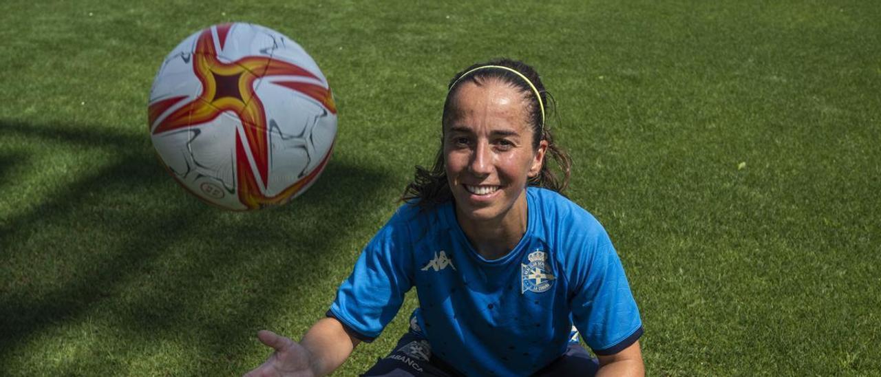 Cris Martínez, en agosto del año pasado en la ciudad deportiva de Abegondo.