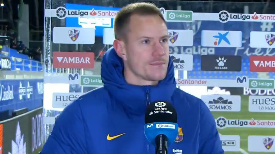 Ter Stegen: "Hay que ganar estos partidos que son los que al final deciden la Liga"
