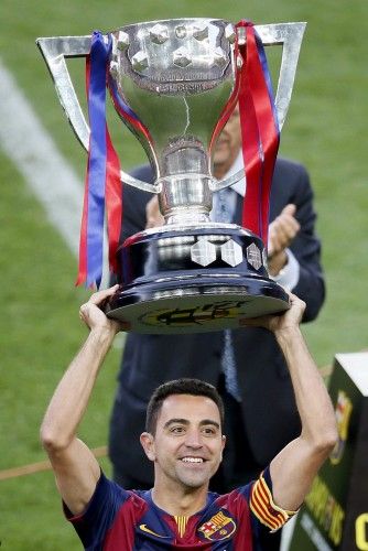 Homenaje a Xavi en el Camp Nou