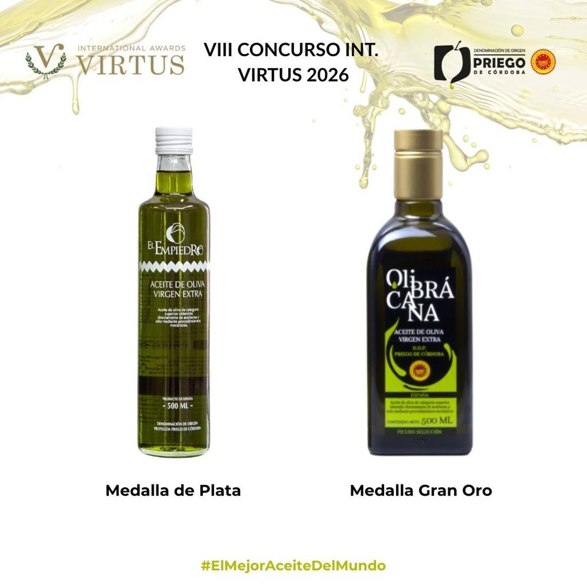 Aceites premiados en los International Awards Virtus 2026.