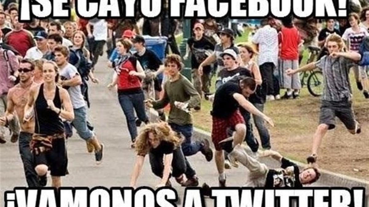 Uno de los memes sobre la caída de Facebook.