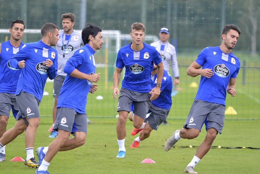 Primer entrenamiento de Longo con el Dépor