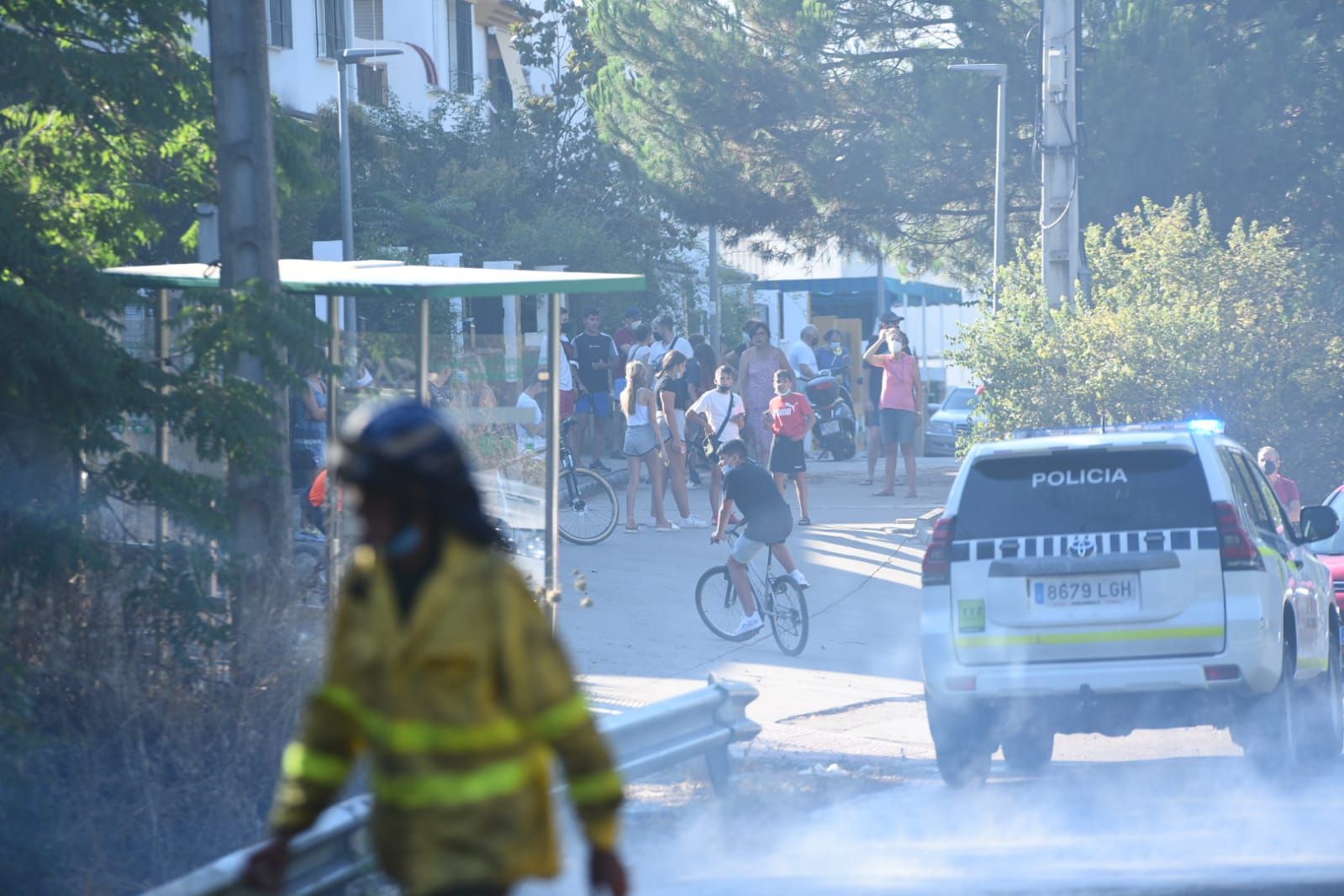 Incendio forestal en la barriada de Trassierra